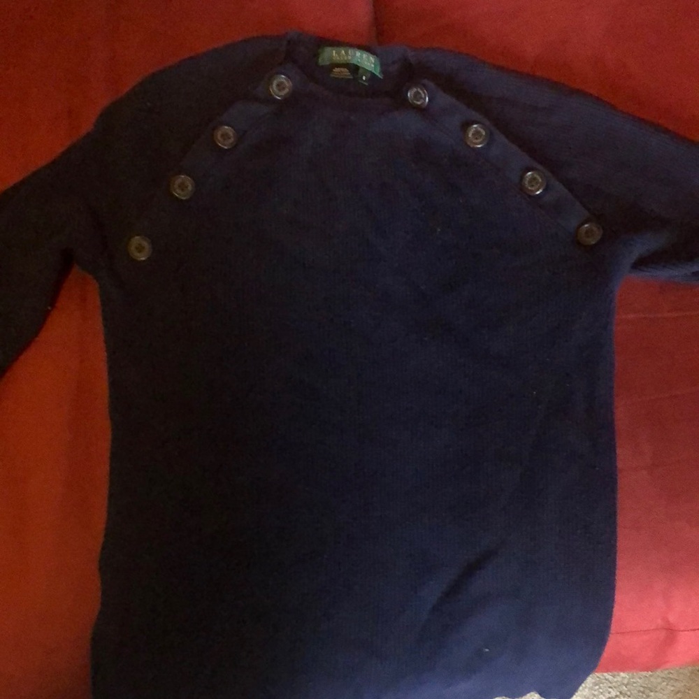 Ralph Lauren Blue Crewneck Sweater Classic Knit